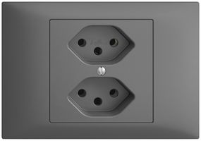 EB-Steckdose EDIZIOdue 2×T13 dunkelgrau