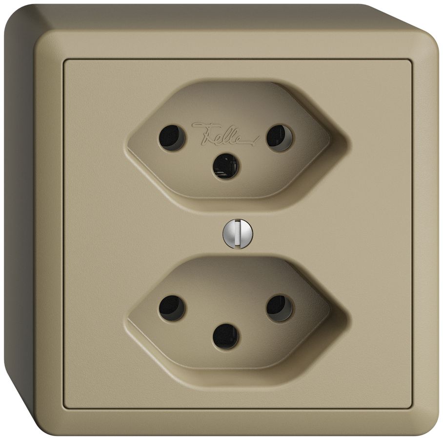 Prise AP EDIZIOdue 2×T13 sand avec shutter
