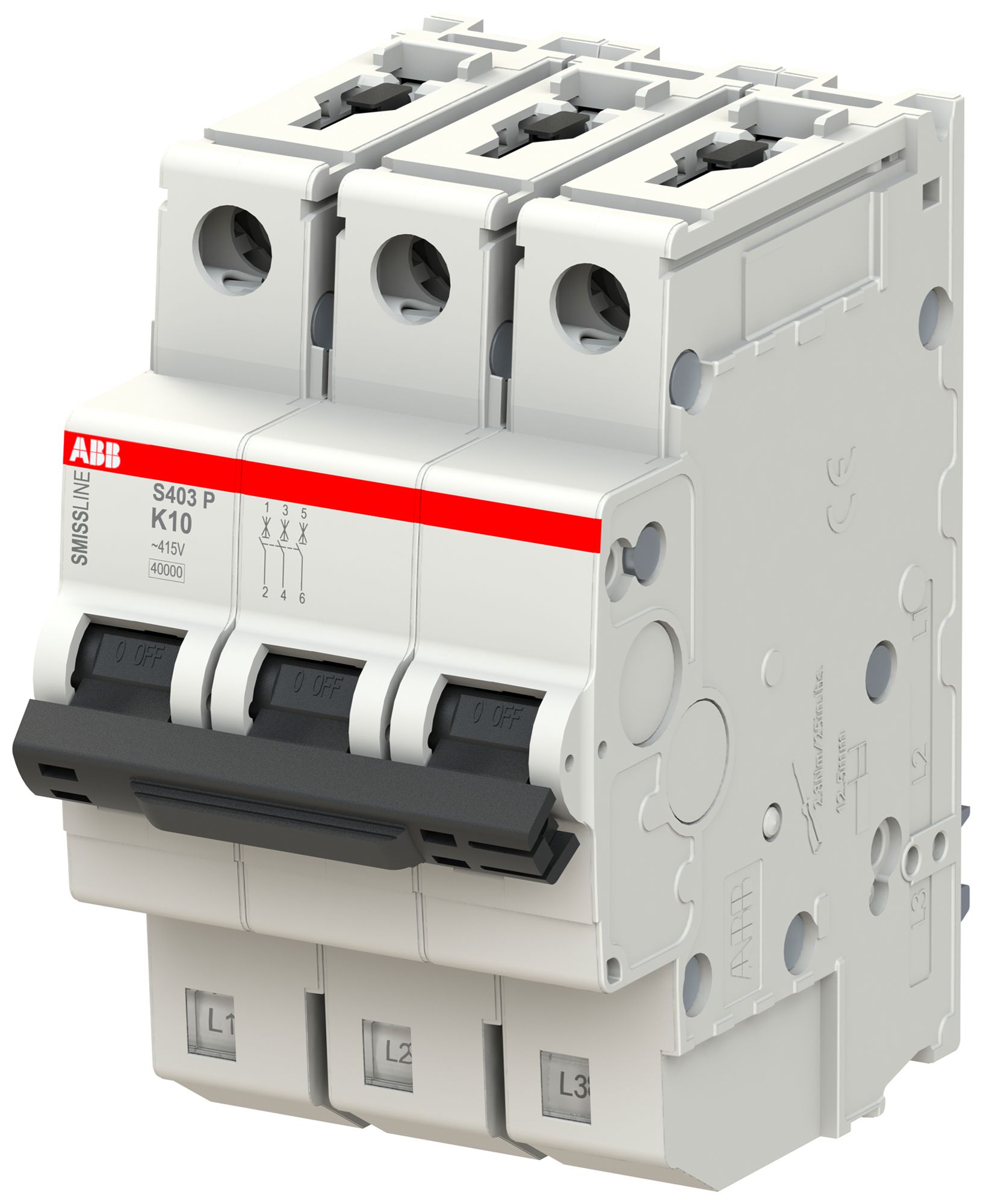 Disgiuntore SMISSLINE TP, 3L, K, 10A, 40kA