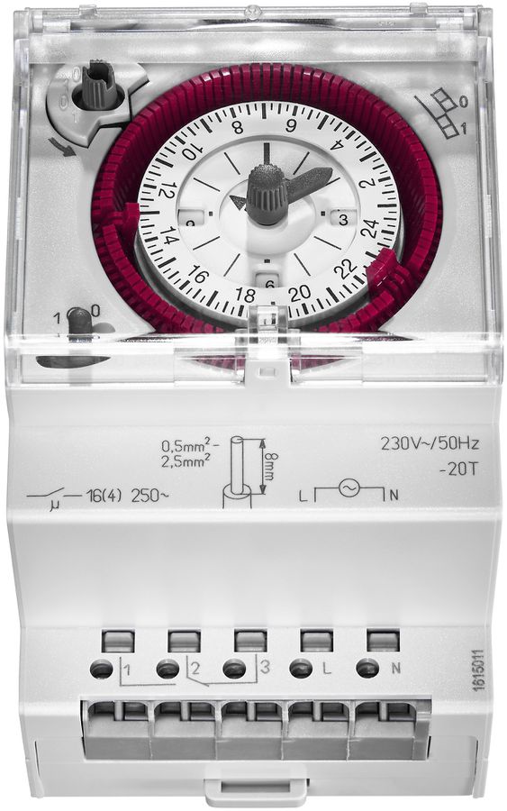 Interrupteur horaire AMD talento 111 1-0-Timer plombable avec bornes enfichables