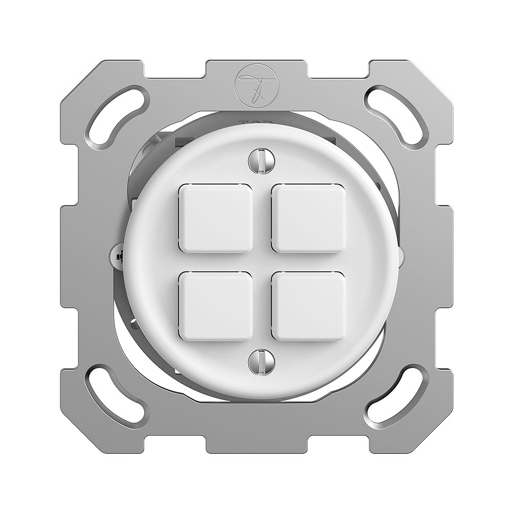 UP-Taster KNX STANDARDdue 4×mit LED RGB, mit Temperaturfühler, weiss