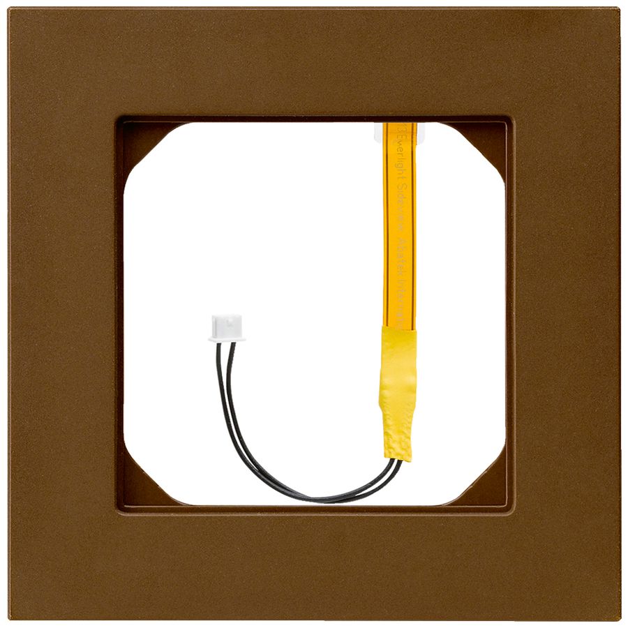 Abdeckrahmen kallysto.pro 1×1 braun für Eckbeleuchtung rot