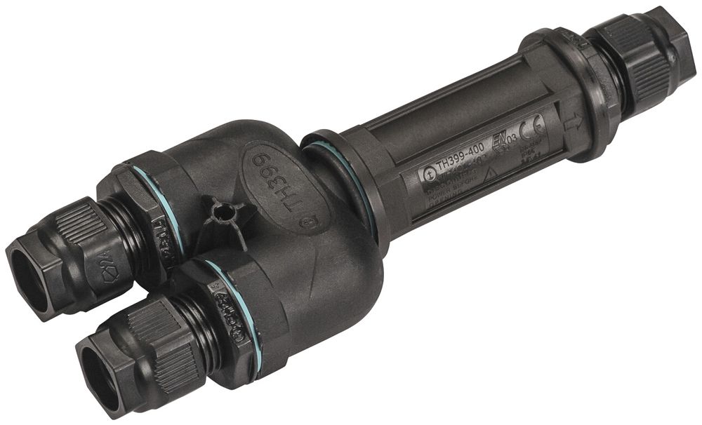 Verbindungsbox SLV 5-polig Durchgangsverdrahtung IP68 schwarz