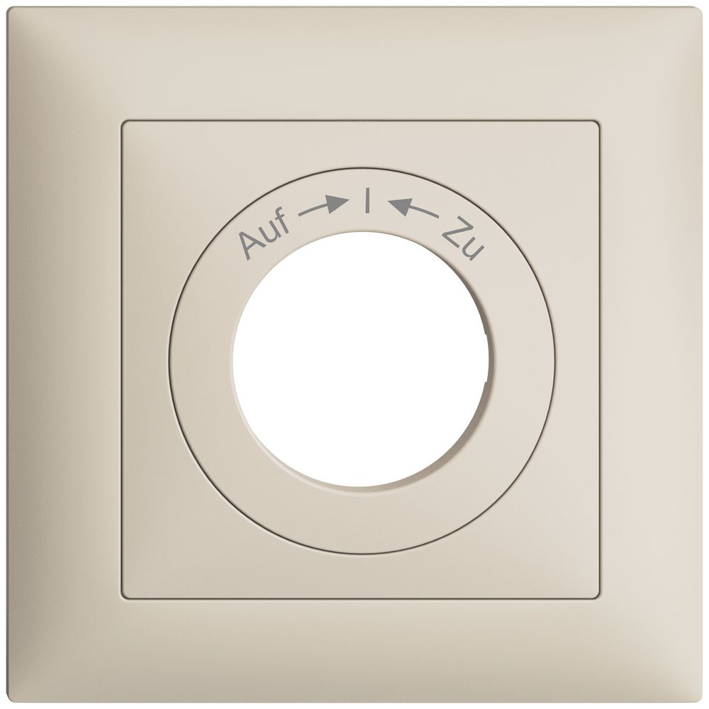 Frontset EDIZIOdue Auf->I<-Zu 88×88mm crema für Schwenktaster