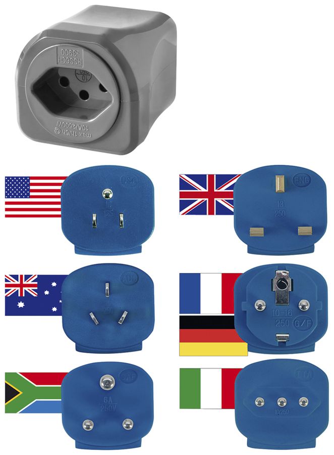 Fiche d'adaptation Brennenstuhl T13/1×DE/FR 1×IT 1×UK 1×USA 1×AUS 1×ZA