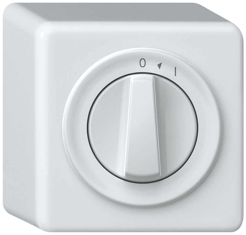 Poussoir pivotant AP origin 1P 0<1 1P 0<1 10A 230V 88×88×54mm blanc