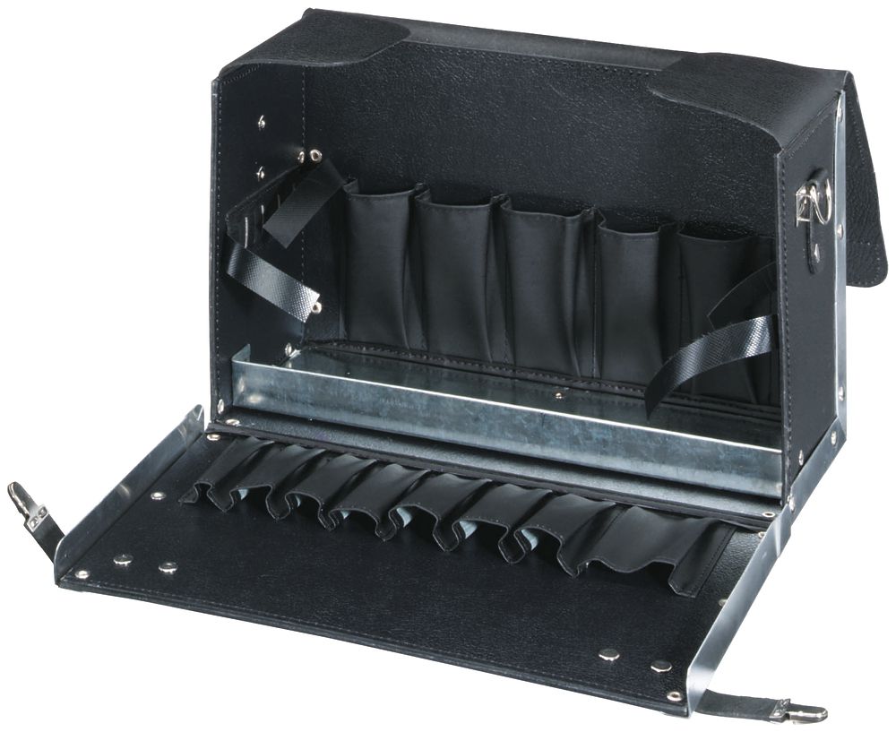 Valise d'outils Cimco en cuir de vache 225×390×175mm noir