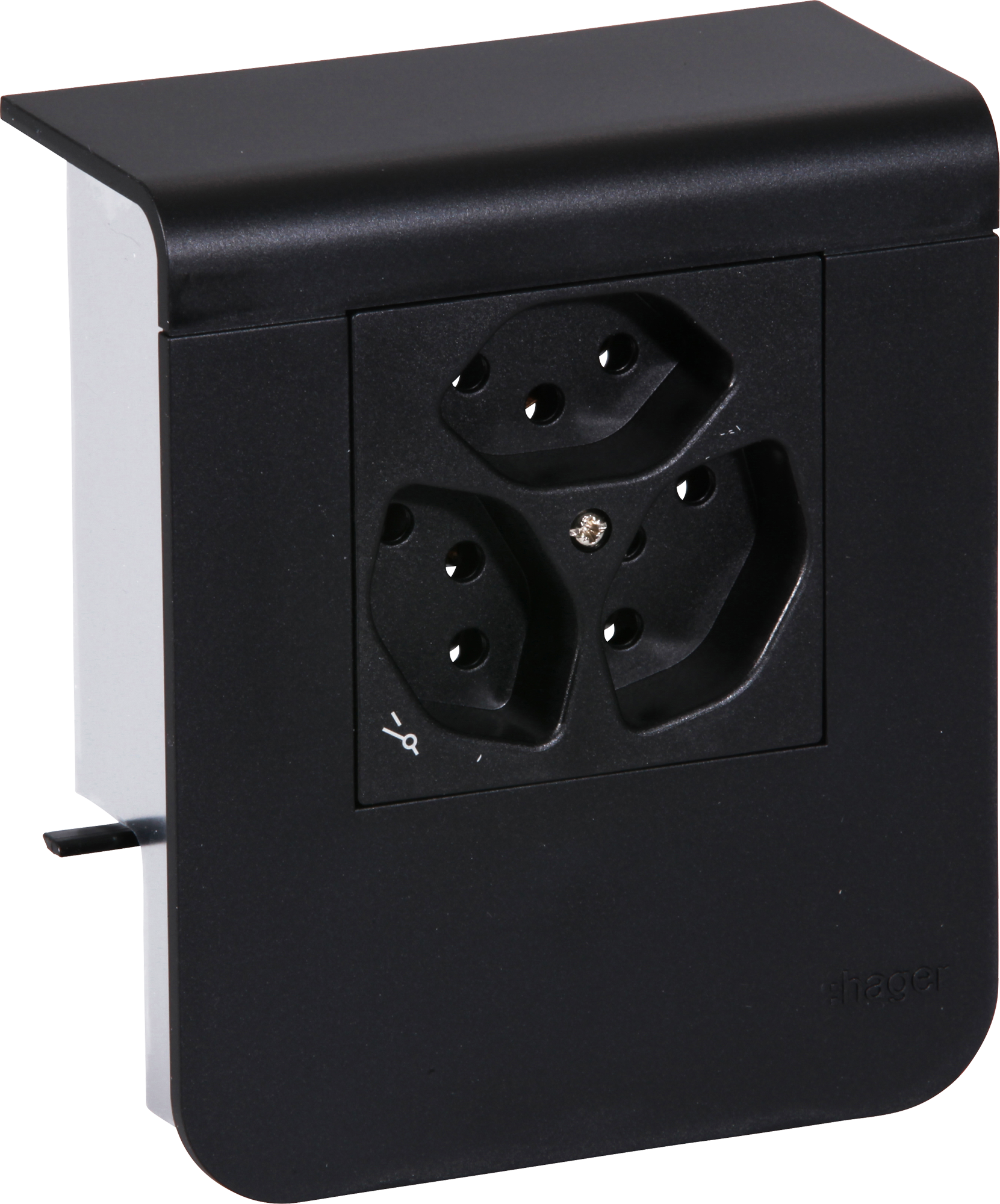 Supporto d'apparecchio Hager per SL20055 nero, 3×T13 1×S