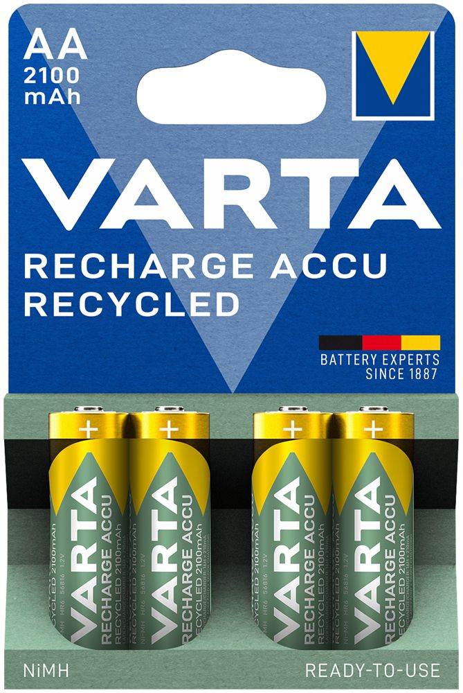 Accu VARTA HR6/AA recyclé 2.1Ah, blister à 4 pièces