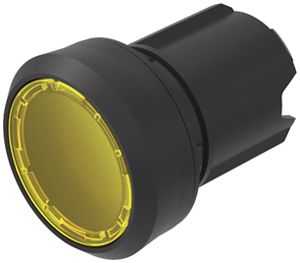 Leuchtdrucktastervorsatz EAO45 hoch gelb Ø22.3mm IP67/IP69K Ring schwarz