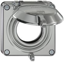 Oberteil ELEMENT SNAPFIX® m.Deckel f.Steckdosen IP55 abschliessbar Ø53mm alu