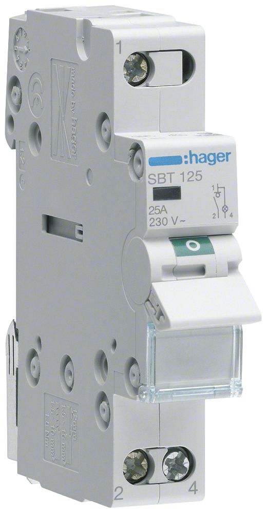Interrupteur AMD Hager SBT 25A 230V 1 fermeur 0 ouvreur 1 inverseur