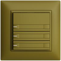UP-Taster KNX 3-fach EDIZIOdue olive RGB mit LED mit Papiereinlage