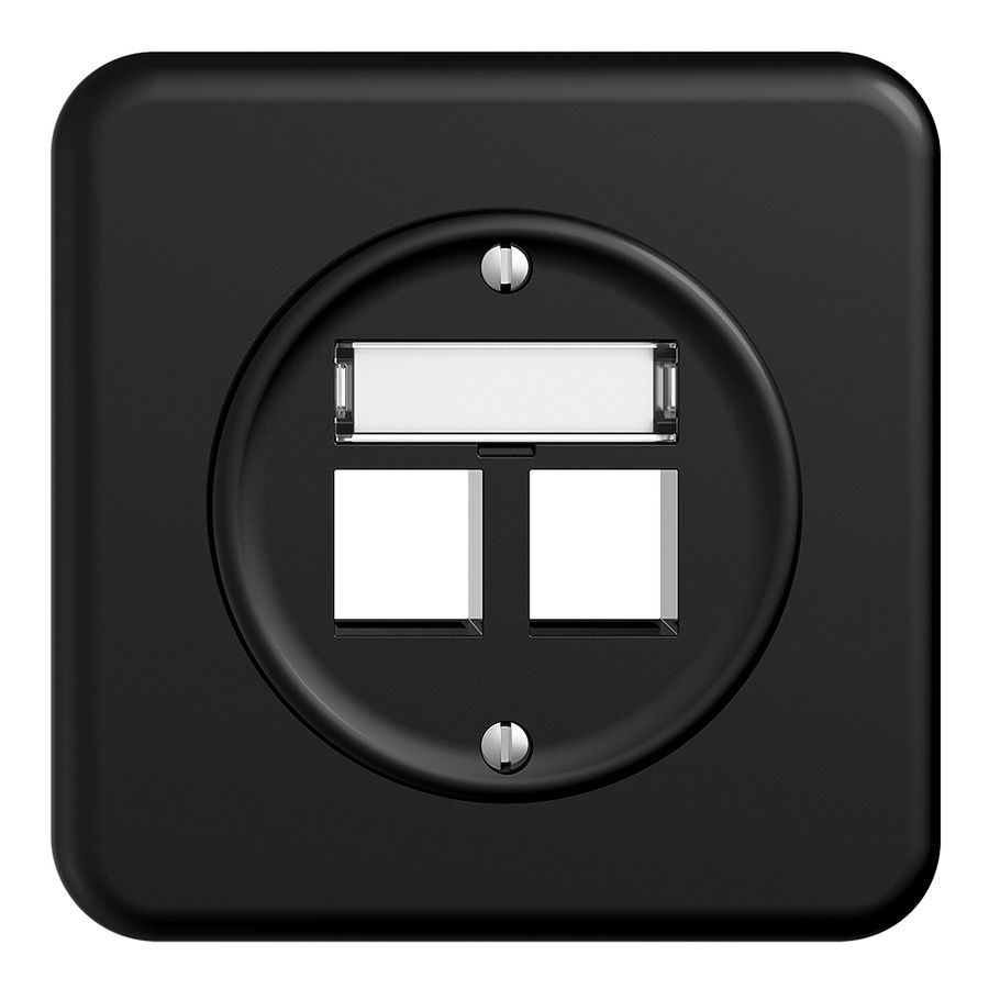 Kit de montage ENC Sdue, sortie droite pour 2×Keystone noir