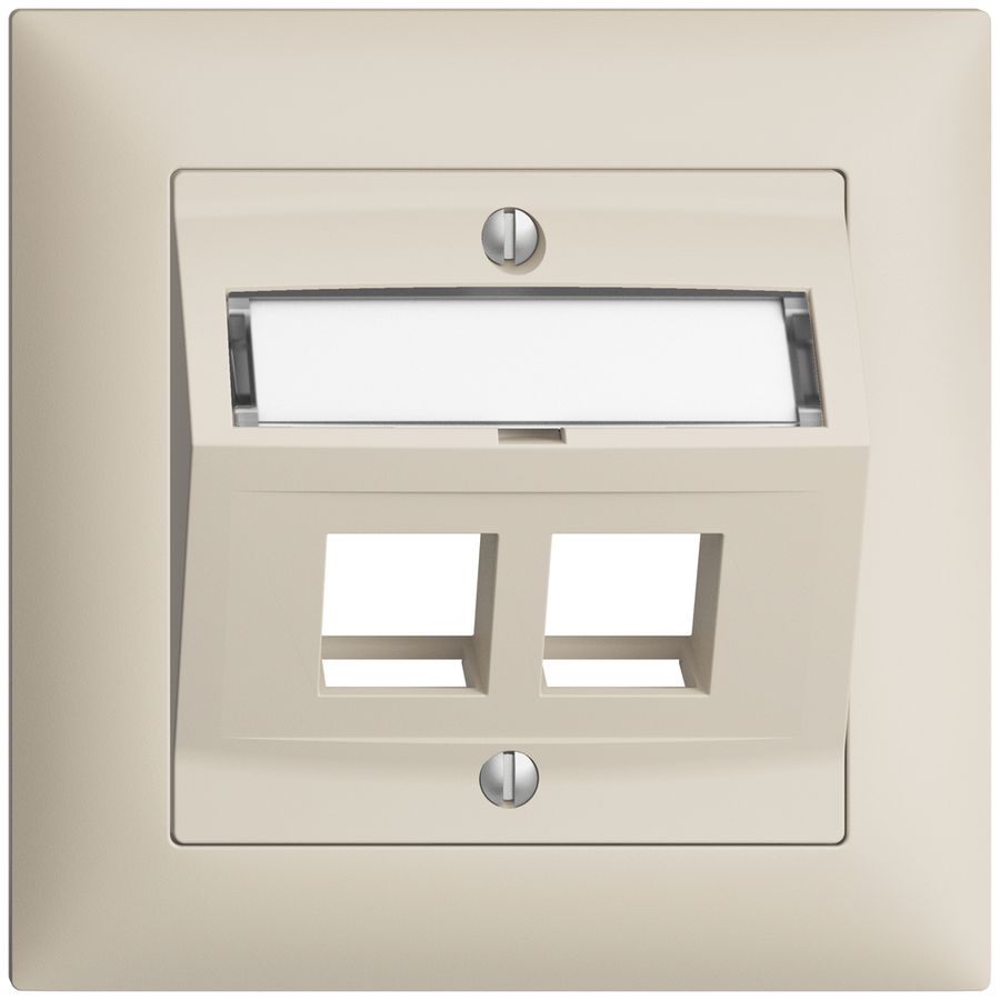 Kit montaggio INC Edue FMI, con cappa di uscita obliqua, per 2×Keystone, crema