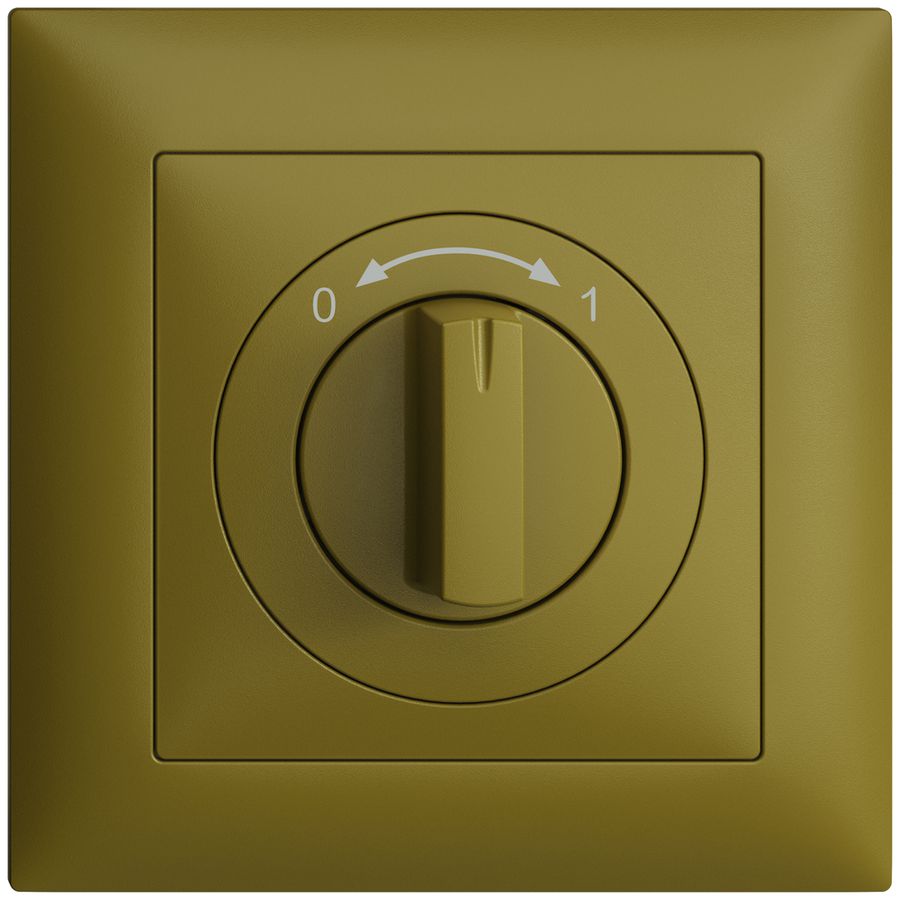 Kit frontal EDIZIOdue 0<->1 olive 88×88mm pour contact pivotant.