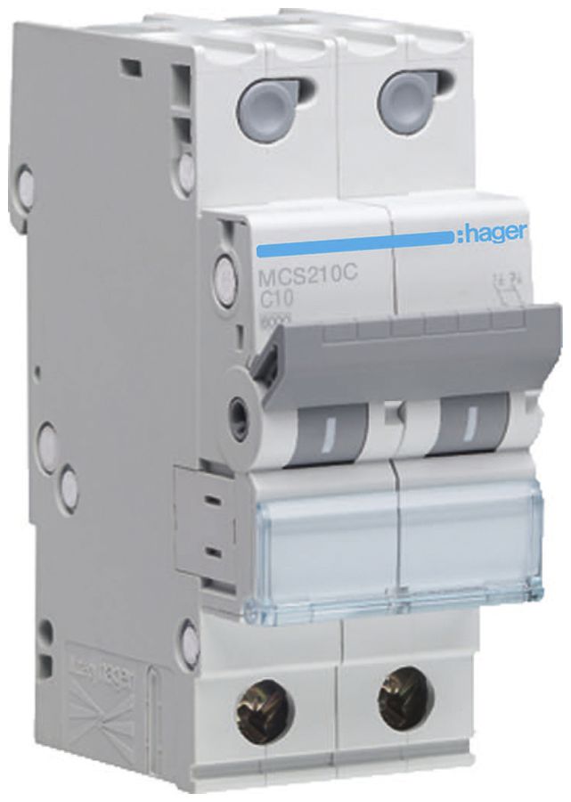 Disgiuntore Hager MCB quickconnect 2P tipo C 10A 6kA 2UM