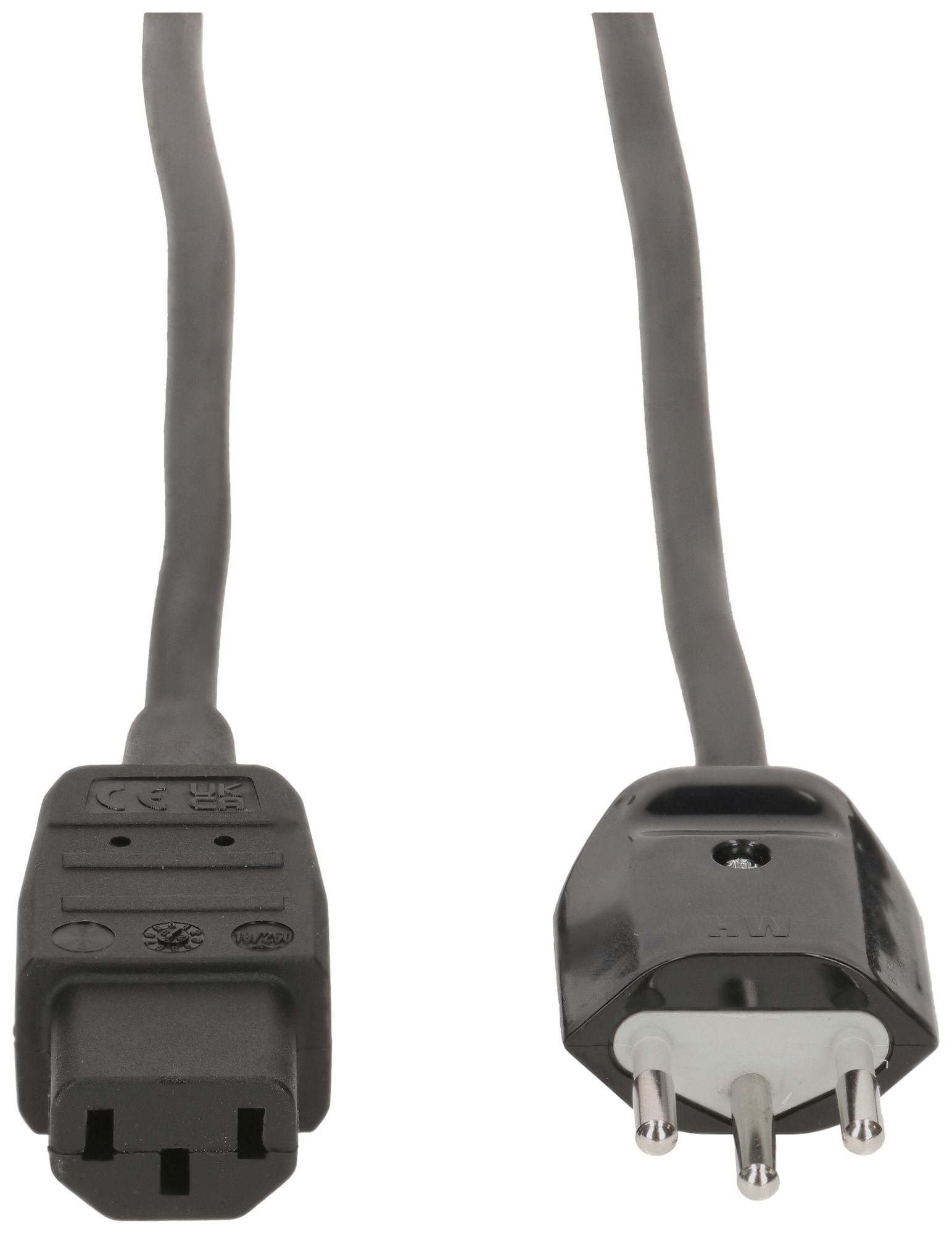 Apparatekabel MAX HAURI Td 3×1mm² 2m schwarz Stecker T12/C13