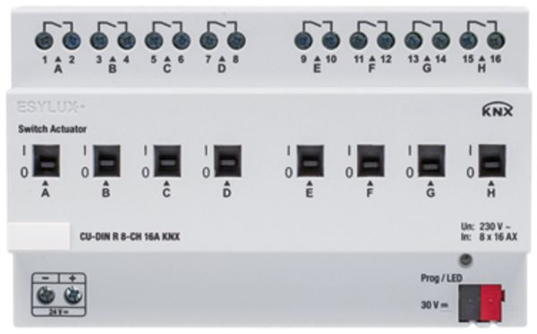 REG-Schaltaktor KNX 8-fach 16A