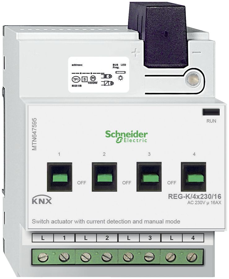 Attuatore-commutatore AMD KNX SE, 4×230V, MTN647595