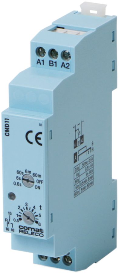 Zeitrelais ComatReleco, CMD11-A, 115VAC, Gehäuse blau/grau
