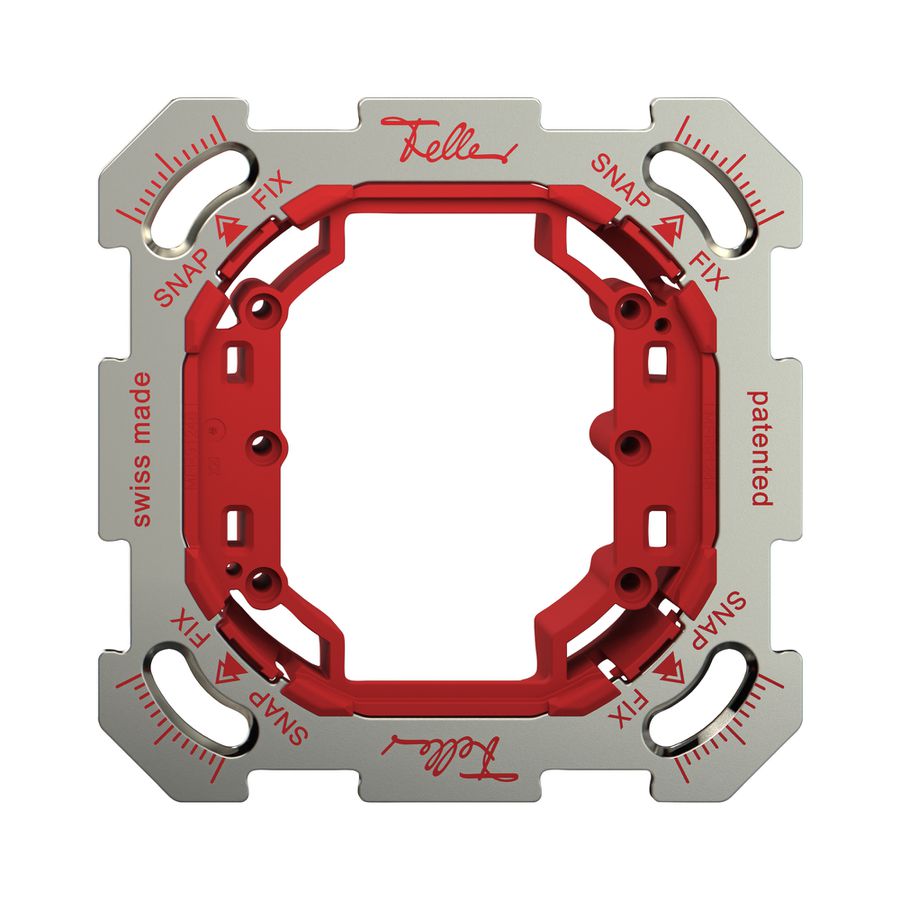 Support de montage ENC Feller pour poussoirs KNX SNAPFIX® avec plaque d.fixation