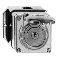 AP-Schwenktaster nass 0<->1 Aluminium natur mit Sicherheitsschloss