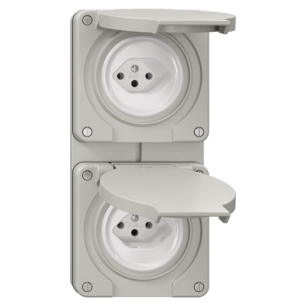 Combinaison NUP NEVO, 2×prise type 13, gris clair