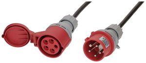 Verlängerung MH CEE 16A/CEE 16A rot 400V H07RN-F5G1.5mm² GDV 10m IP44 schwarz