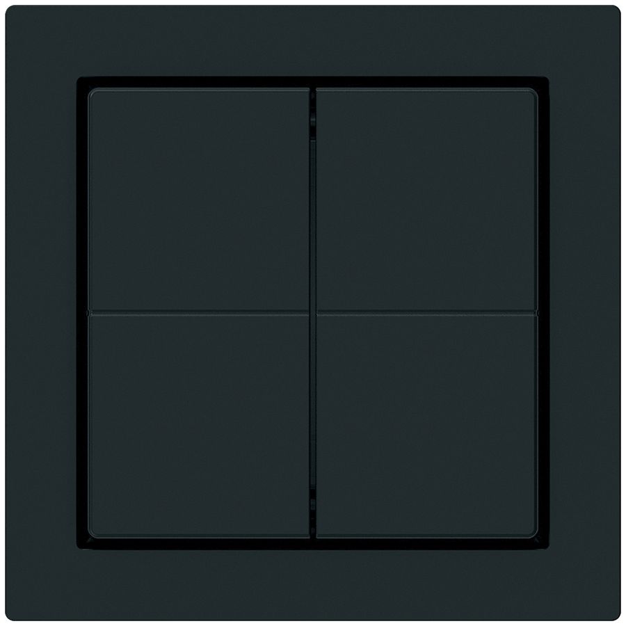 Frontset zu Funktaster Friends of Hue KAL, 60×60mm, mit Knopf, schwarz