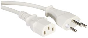 Apparatekabel VALUE T12 → C13 3×0.75mm² 250VAC/10A weiss 1.8m