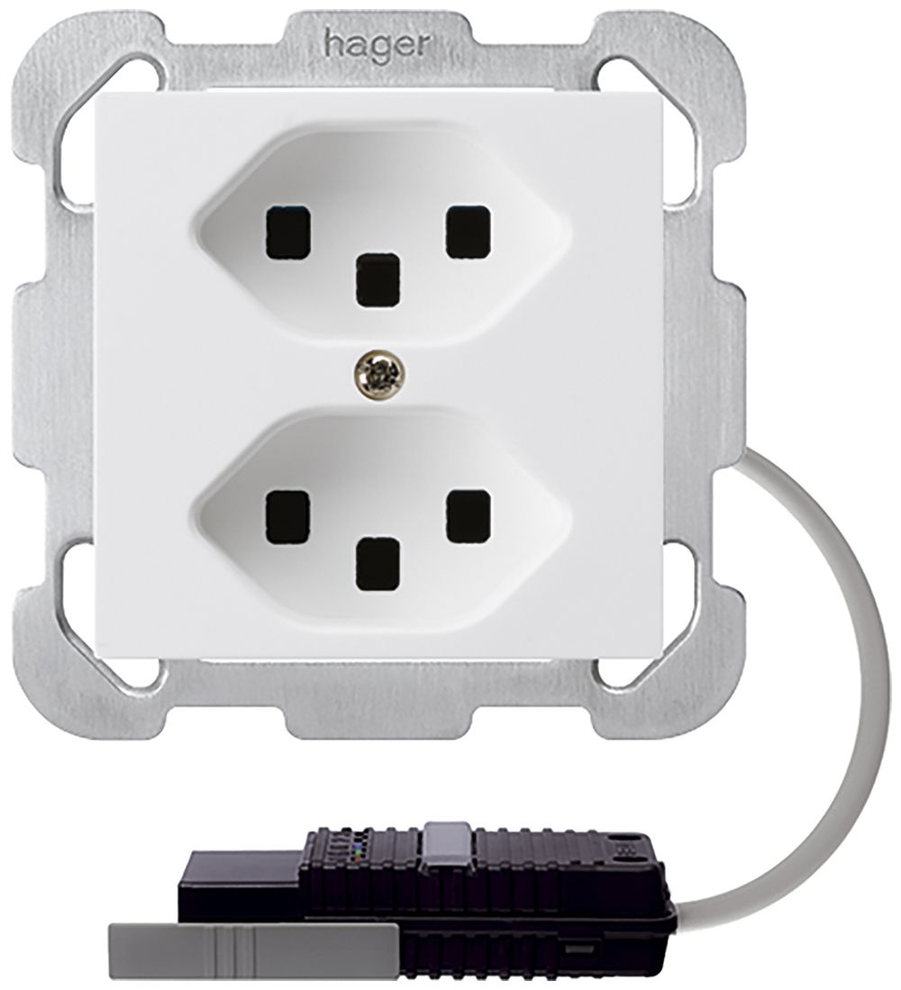 EB-Steckdose 2×T23 kallysto weiss mit RK-Adapter 5P L2&EB-Dose G2704