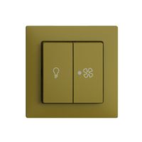 Frontset EDIZIOdue olive 60×60mm Druckknopf 2-fach