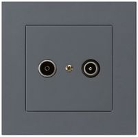 UP-Antennendose kallysto.pro R/TV 19dB Durchgangsdose anthrazit