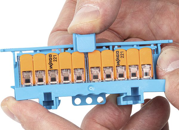 Leitungsbrücker WAGO 221 mit Verriegelungsfunktion 2L 41A blau