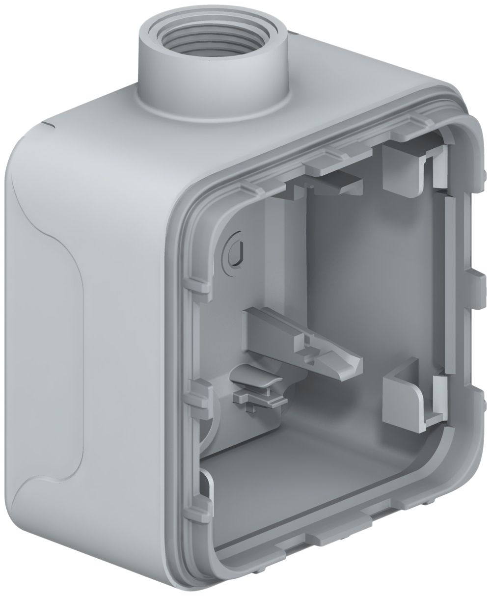 AP-Gehäuse PLEXO 1×1 grau