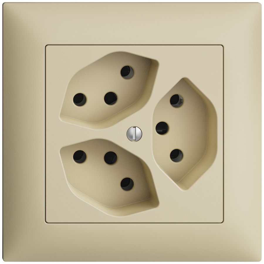 UP-Steckdose EDIZIOdue 3×T13 vanille