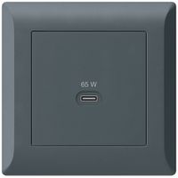 Prise de charge USB ENC Hager kallysto.line type C 65W 3250mA anthracite