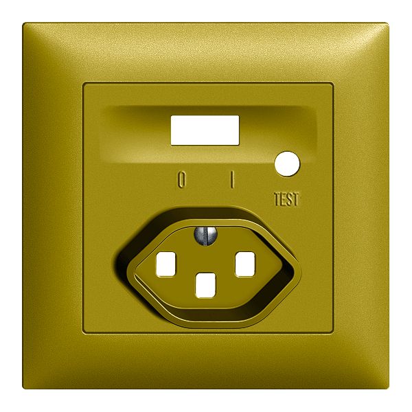 Frontset EDIZIOdue zu FI-Steckdose olive