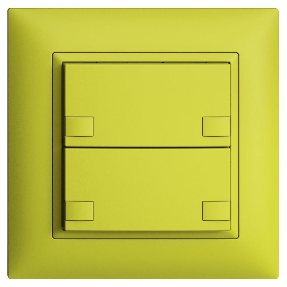 UP-KNX-Taster RGB EDUE FMI, 250mW, o.LED, 2×Taste, 2×Tastenb., lem