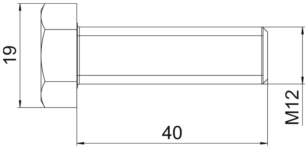 Sechskantschraube BET SKS M12×40mm 1×Mutter M12 2×U-Scheibe Ø13×23mm