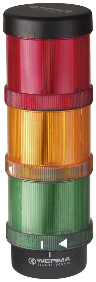 Colonne de signalisation WERMA KS72 Classic BWM, 24VAC/DC, vert/jaune/rouge