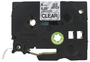 Cassetta nastro compatibile con OZE-111, 6mm×8m, trasparente-nero