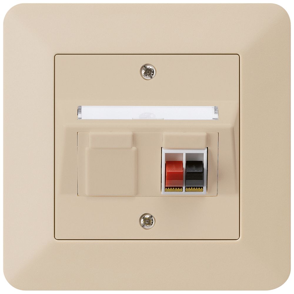 Prise ENC audio kallysto.trend 1×beige borne à étrier pour 1 haut-parleur