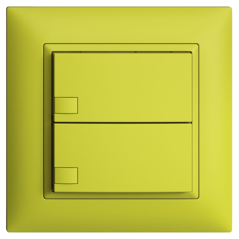 UP-KNX-Taster RGB EDUE FMI, 250mW, o.LED, 2×Taste, 1×Tastenb., lem