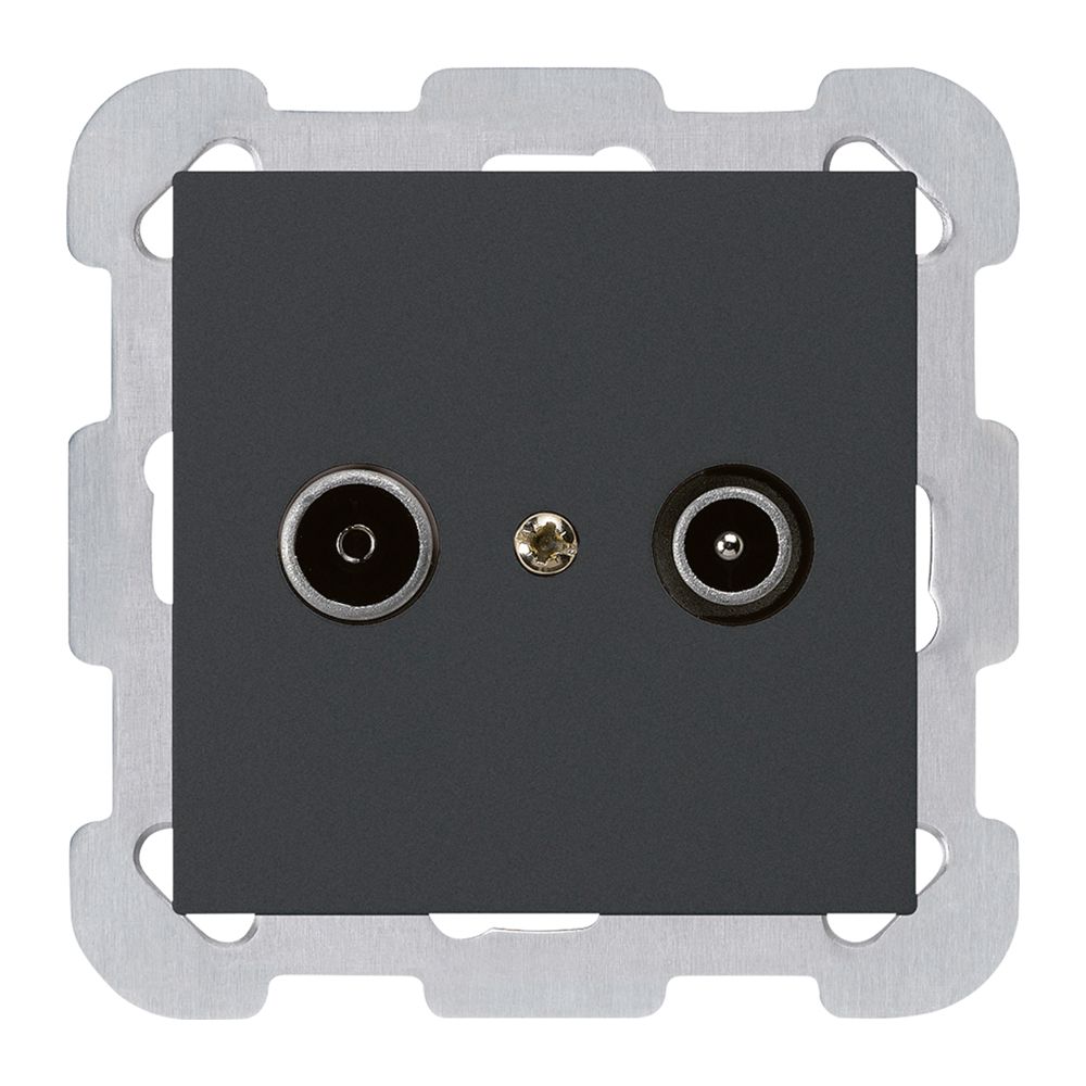 Prise de passage ENC kallysto R/TV 23dB noir avec plaque de fixation