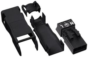 Stecker WINSTA MINI 3L mit Zugentlastungsgehäuse, schwarz