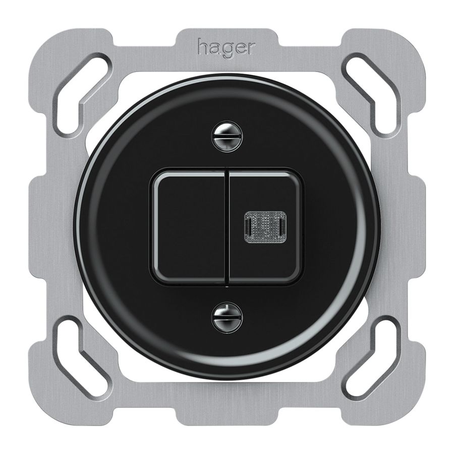 UP-Leuchtdruckschalter origin Sch 1 (3+3) 1×LED 77×77mm schwarz