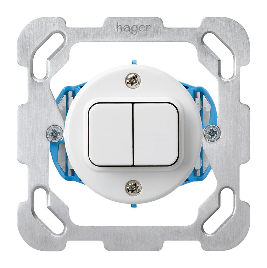 Einsatz zu UP-Schalter basico 3/1L+A-R/1L mit Befestigungsplatte weiss