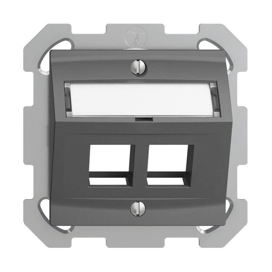 Kit montaggio INC Edue FM, c.cappa d.uscita obliqua, p.2×Keystone, grigio scuro